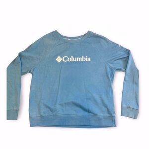 Columbia Sweatshirt Logo Crew 
Comfort Stretch Blue Size Womens Large